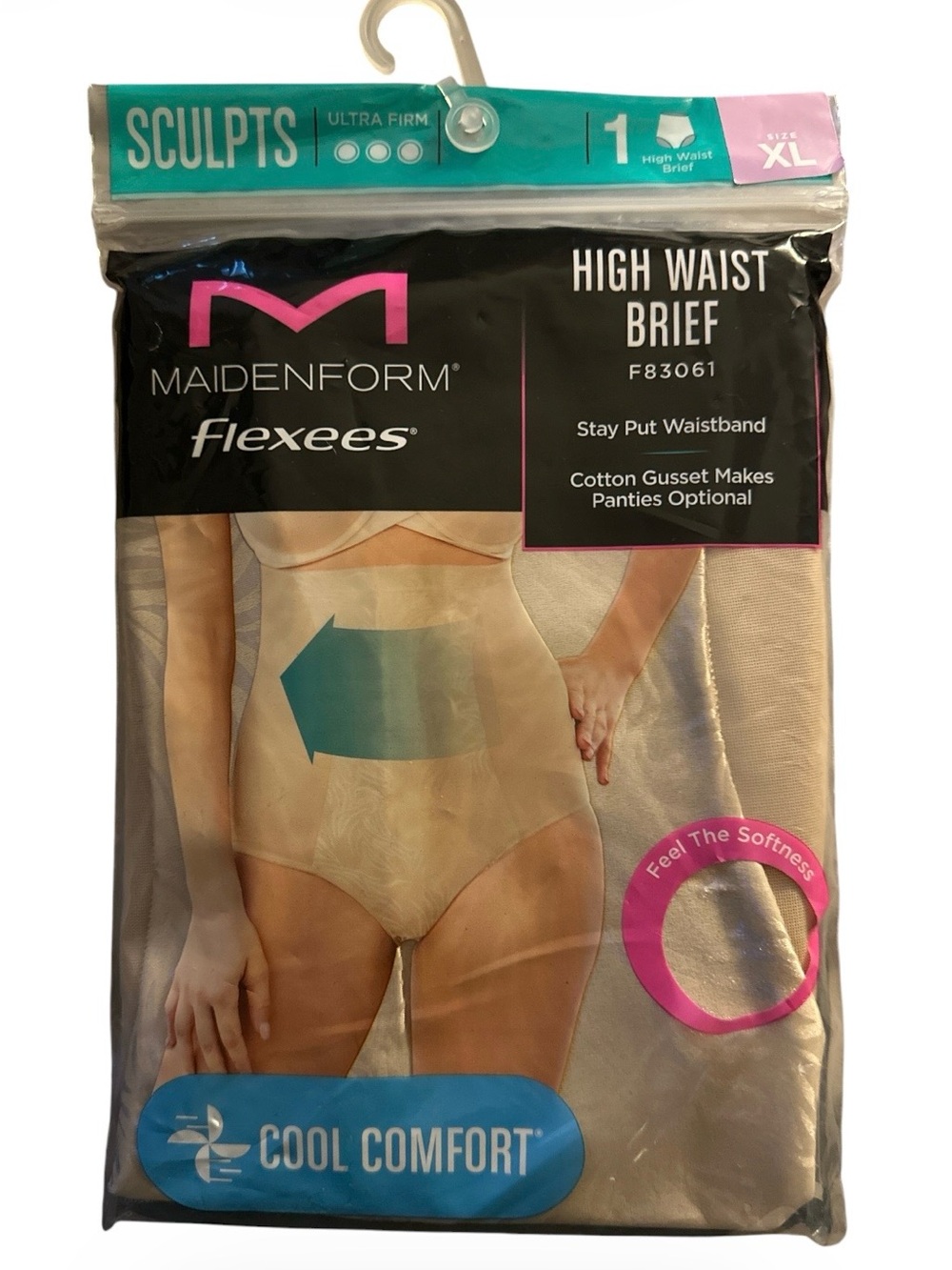 Maidenform Flexees Sculpt High Waist Brief - Nude (XL)